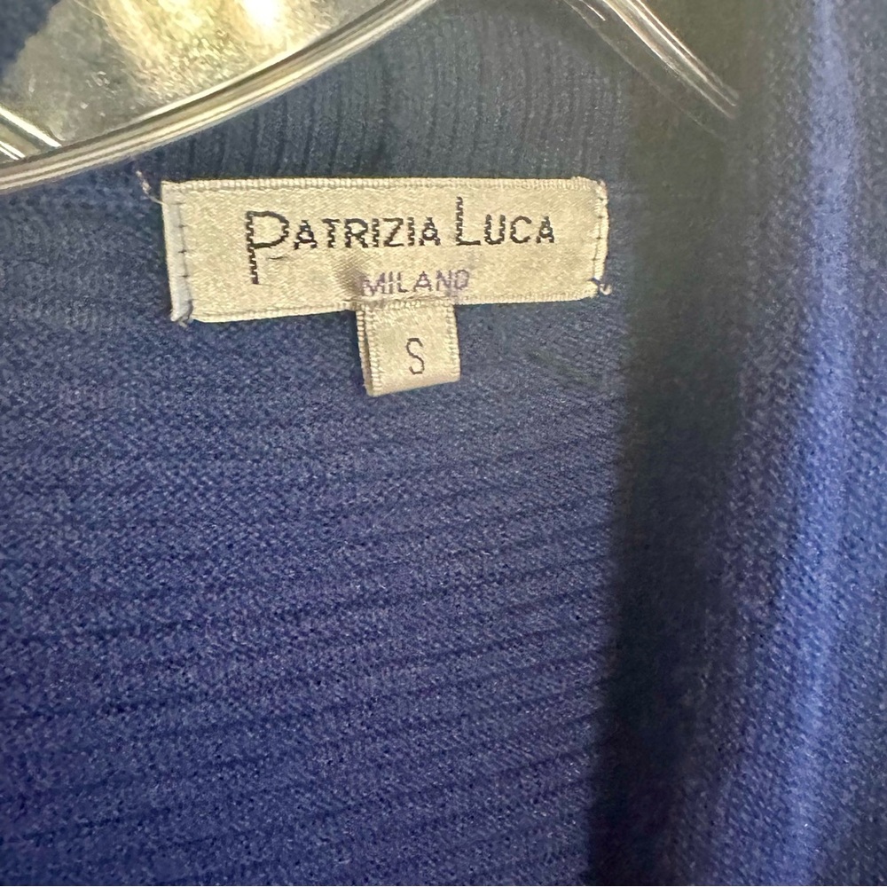 💙Patrizia Luca 💙Milano 💙Navy Open Front Cardigan 💙Flowy Pleated Nylon Back💙 - Picture 4 of 5